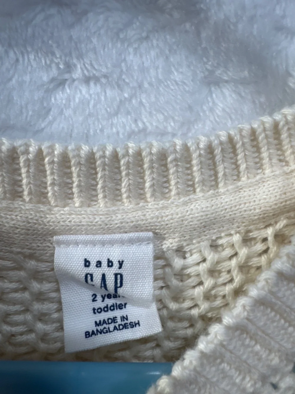Baby gap crochet cardigan sweater toddler girl size 2T Beige Ruffles
